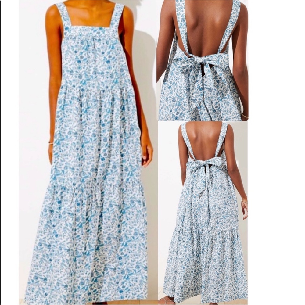Loft beach floral tiered maxi dress!